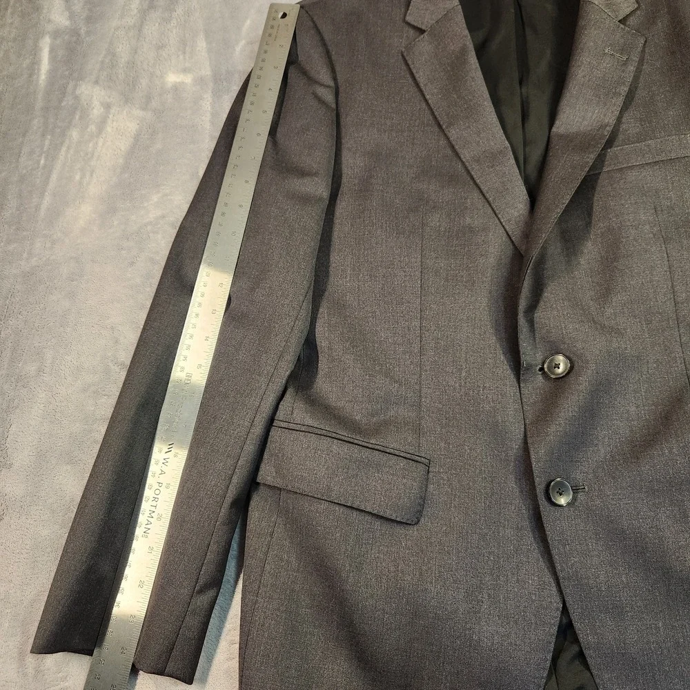 BOSS Hugo Boss Blazer Mens 40S Charcoal Gray Super 120s Wool Trabaldo Togna